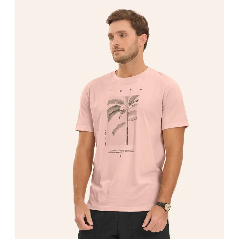 Camiseta Meia Malha Masculina Diametro Rosa G