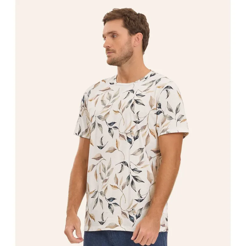 Camiseta em Meia Malha Masculina Diametro Bege P