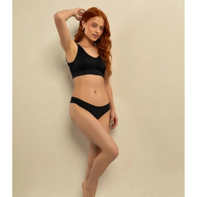 Calcinha Fio Corte A Laser Basic Pro Preto P