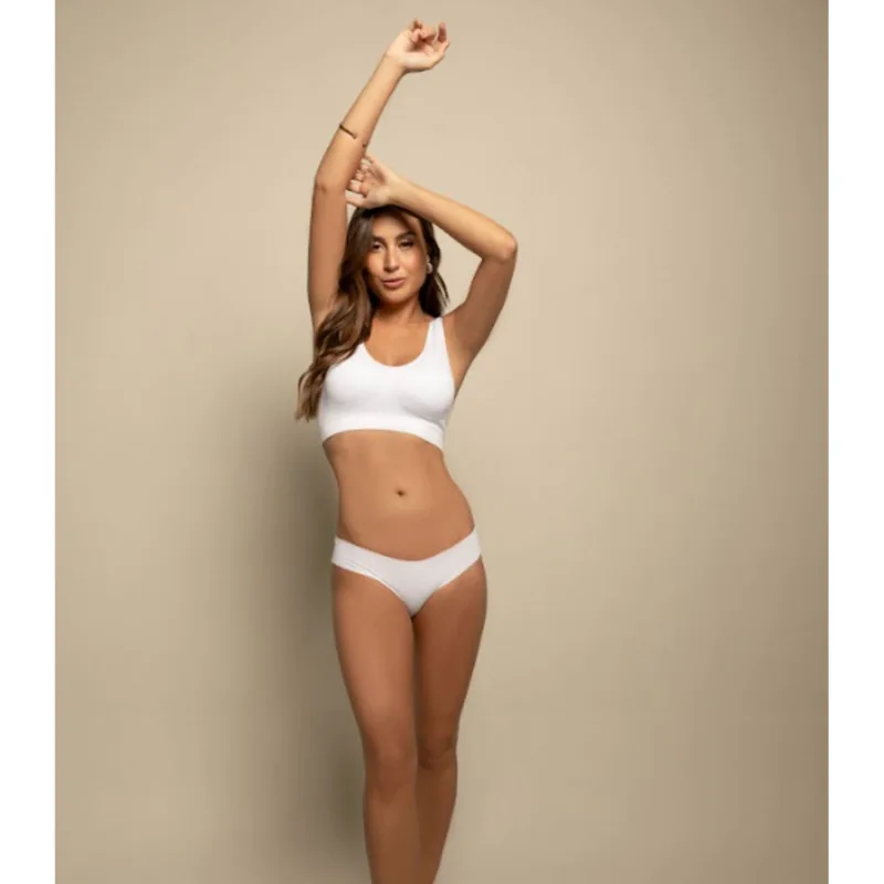 Calcinha Tanga Corte A Laser Basic Pro Branco M