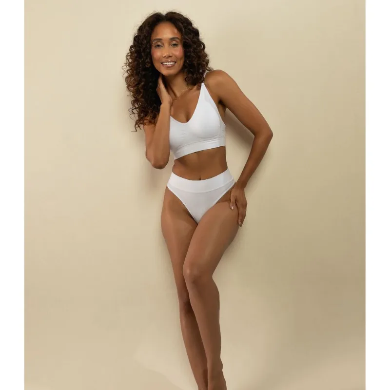 Calcinha Fio Cós Largo Sem Costura Basic Pro Branco P