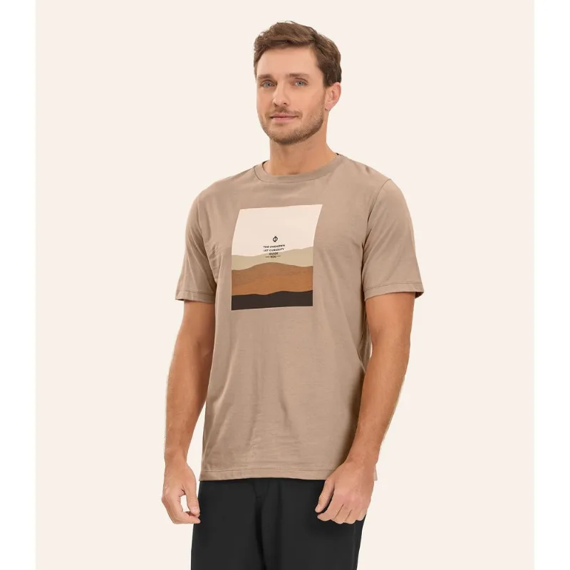 Camiseta Meia Malha Masculina Diametro Marrom P