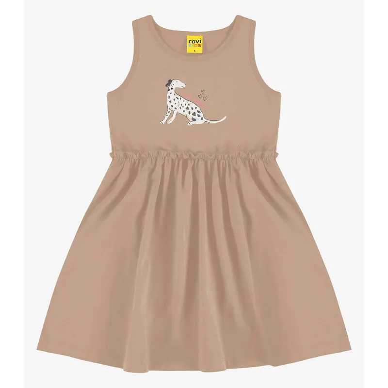 Vestido Infantil em Meia Malha Rovi Kids Marrom 10