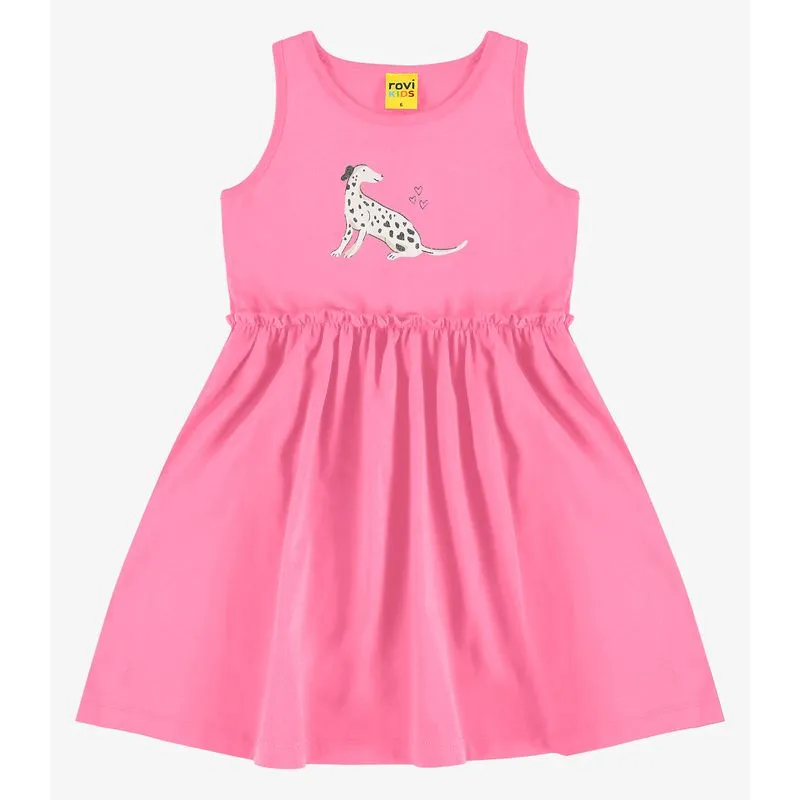 Vestido Infantil em Meia Malha Rovi Kids Rosa 16