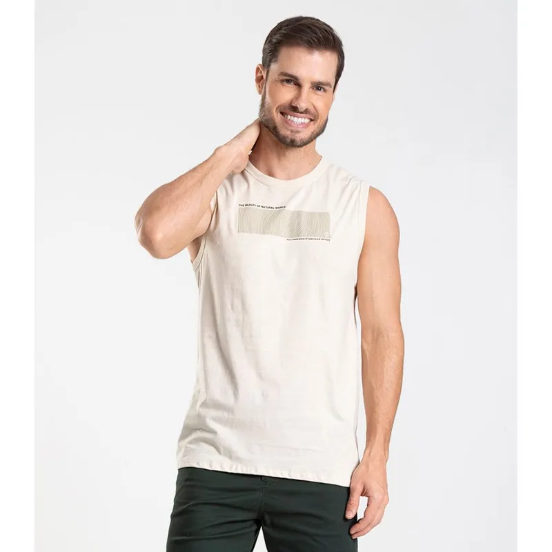 Regata Meia Malha Masculina Diametro Bege P