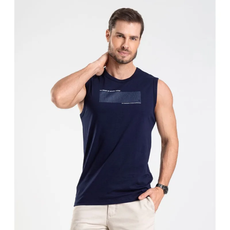 Regata Meia Malha Masculina Diametro Azul M