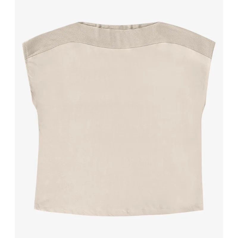 Blusa Manga Curta Feminina Plus Size Secret Glam Bege Plus G2