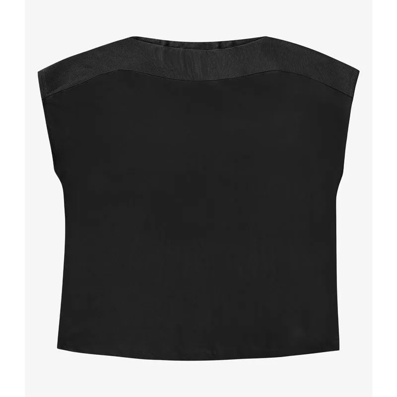 Blusa Manga Curta Feminina Plus Size Secret Glam Preto Plus G1