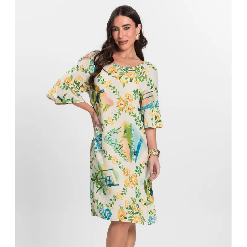 Vestido Feminino Estampado Infinita Cor Bege P