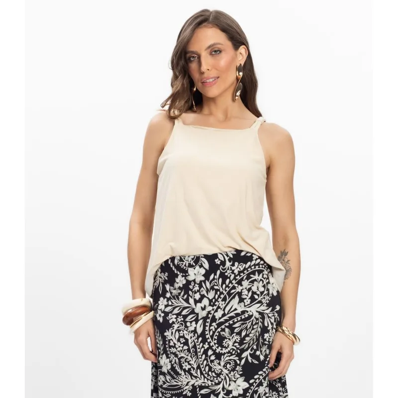 Blusa de Alça Feminina Endless. Bege M