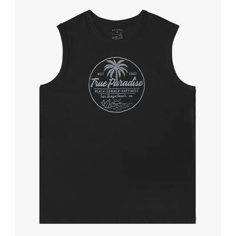 Regata em Meia Malha Masculino Diametro Preto P