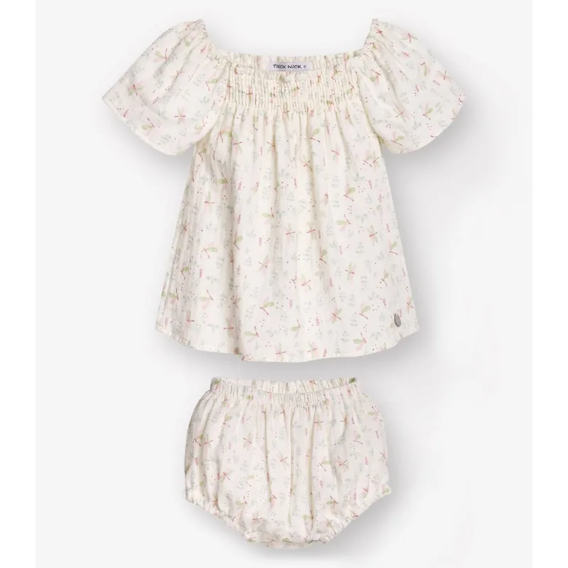 Conjunto Bata com Calcinha Menina Trick Nick Bege GG