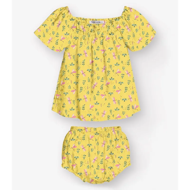 Conjunto Bata com Calcinha Menina Trick Nick Amarelo P