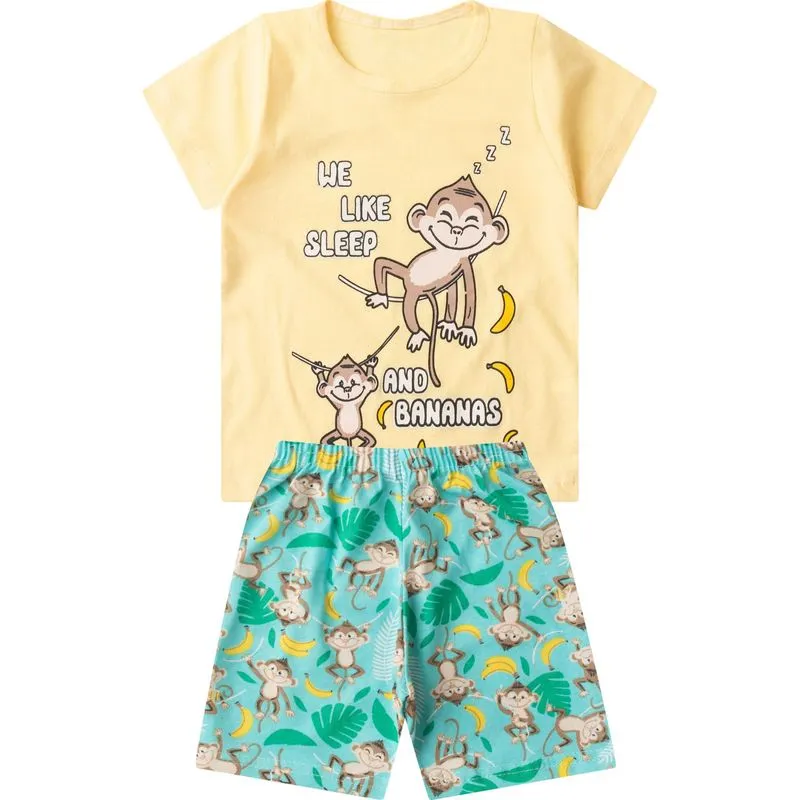 Pijama Infantil Masculino Brilha No Escuro Kappes Amarelo 4