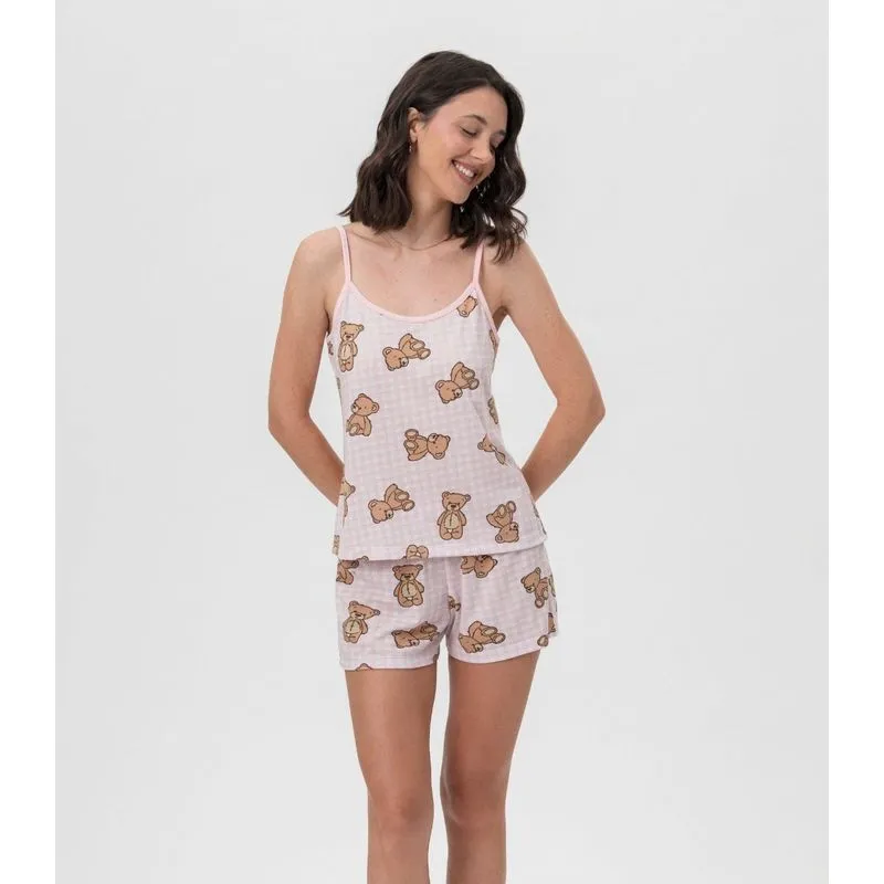 Short Doll Alcinha Ursinhos Mensageira Da Paz Rosa G