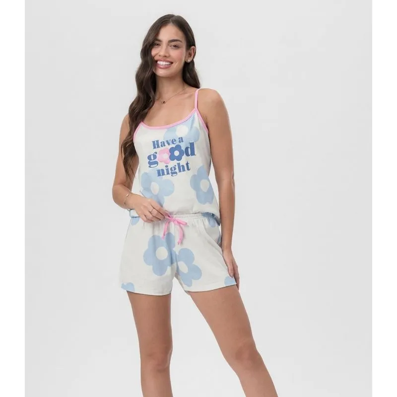 Short Doll Alcinha Estampado Mensageira Da Paz Bege P