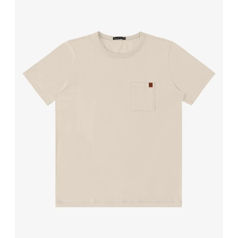 Camiseta Meia Malha Masculina Diametro Bege P