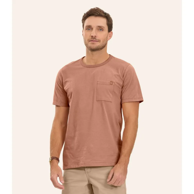 Camiseta Meia Malha Masculina Diametro Marrom GG