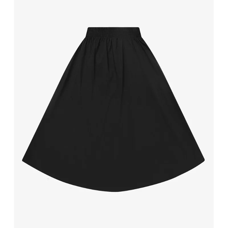 Saia Midi Evasê Feminina Em Popeline Rovitex Preto GG