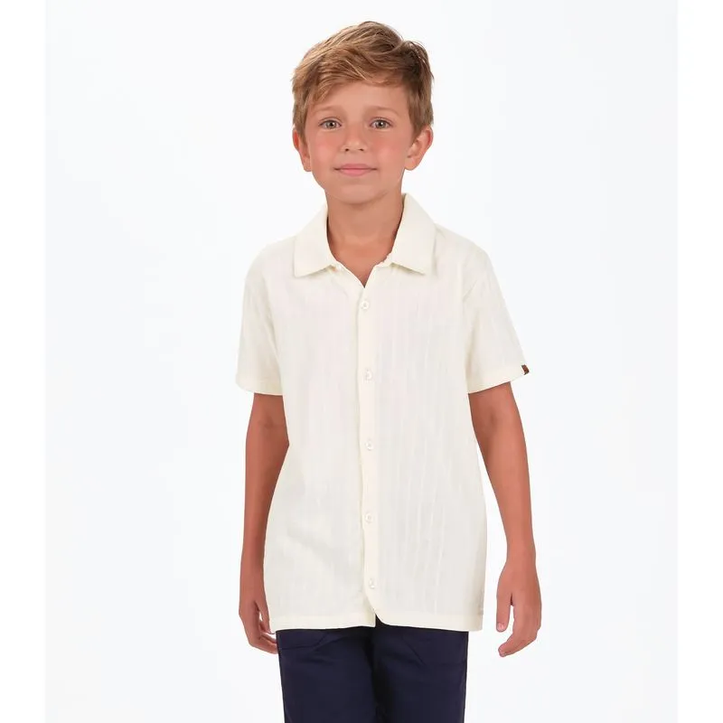Camisa Tecido Listras Masculina Trick Nick Bege 14