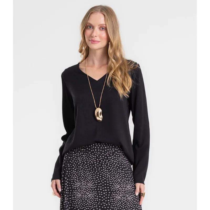 Blusa Manga Longa Feminina Rovitex Preto M