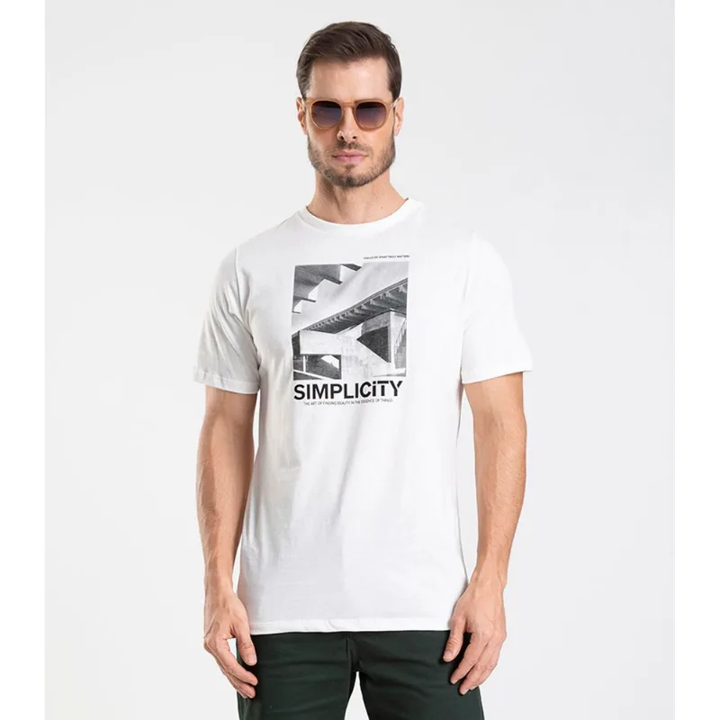 Camiseta Meia Malha Masculina Diametro Bege M