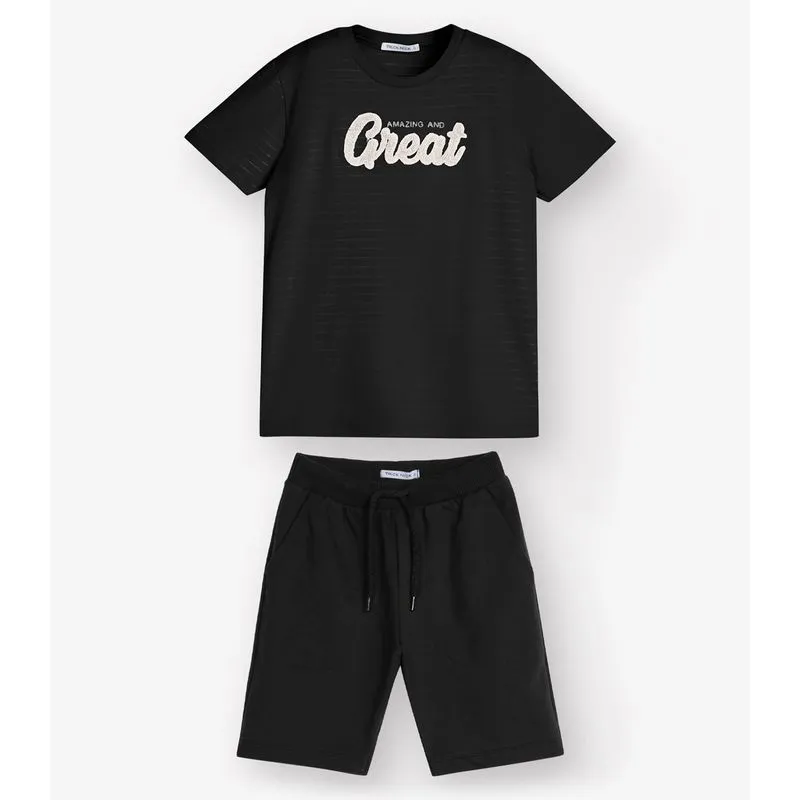 Conjunto Camiseta com Bermuda Menino Trick Nick Preto 4