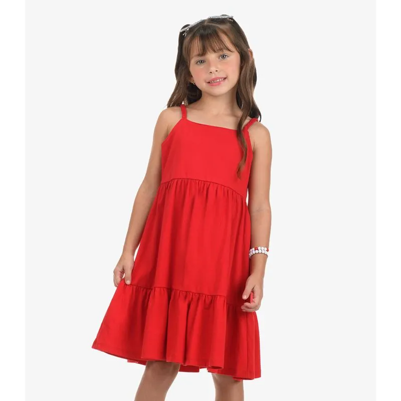 Vestido Meia Malha Rovi Kids Vermelho 6