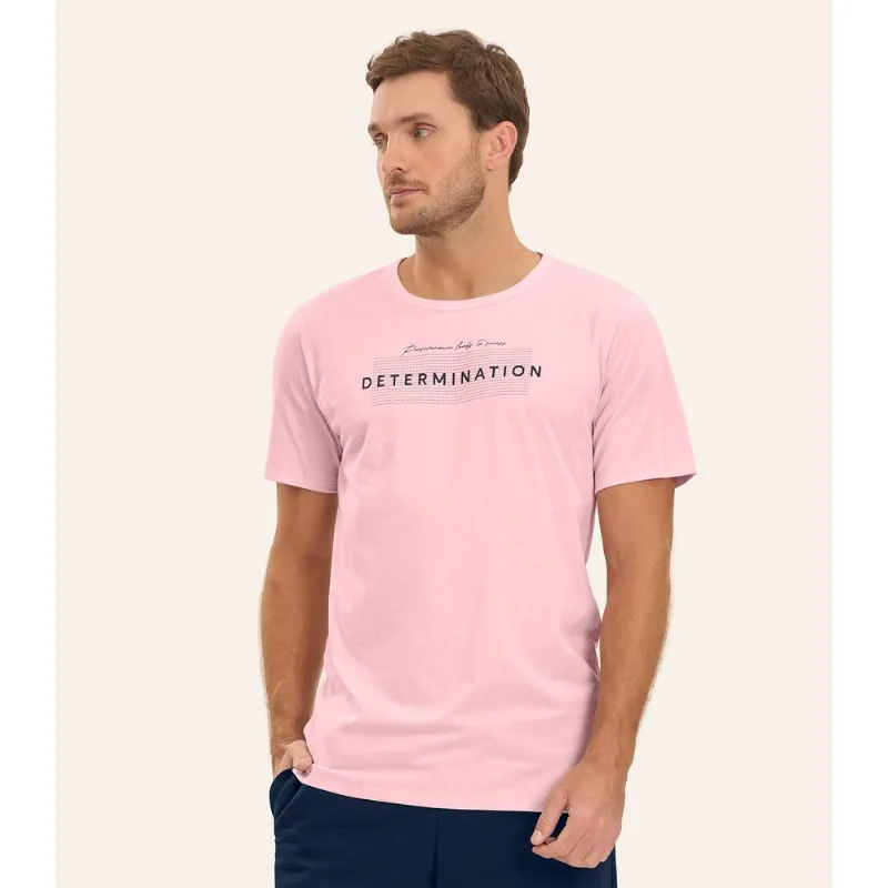 Camiseta Meia Malha Masculina Diametro Rosa P