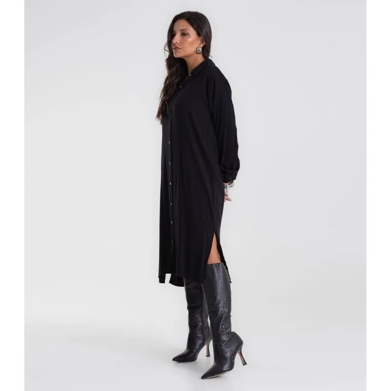 Vestido Chemise Feminino Liso Endless Preto GG