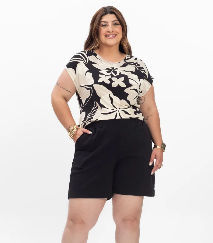 Shorts Feminino Plus Size Secret Glam Preto Plus G1