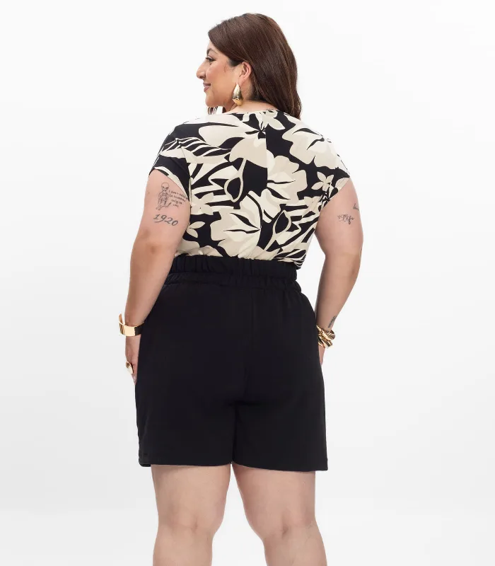 Shorts Feminino Plus Size Secret Glam Preto Plus G3