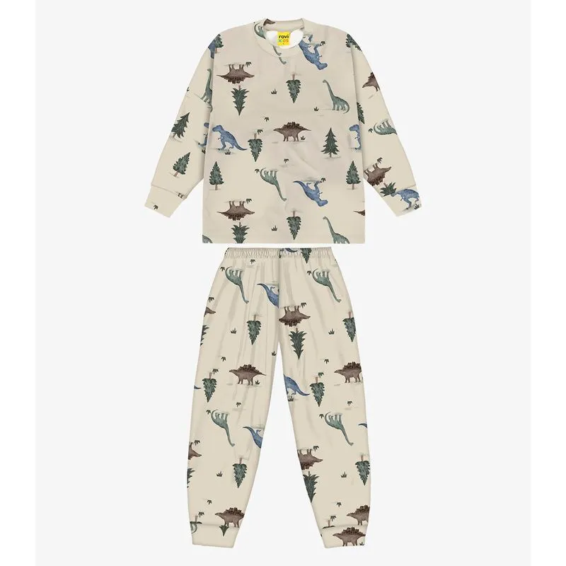 Pijama em Pelo Fleece Rovi Kids Bege 3