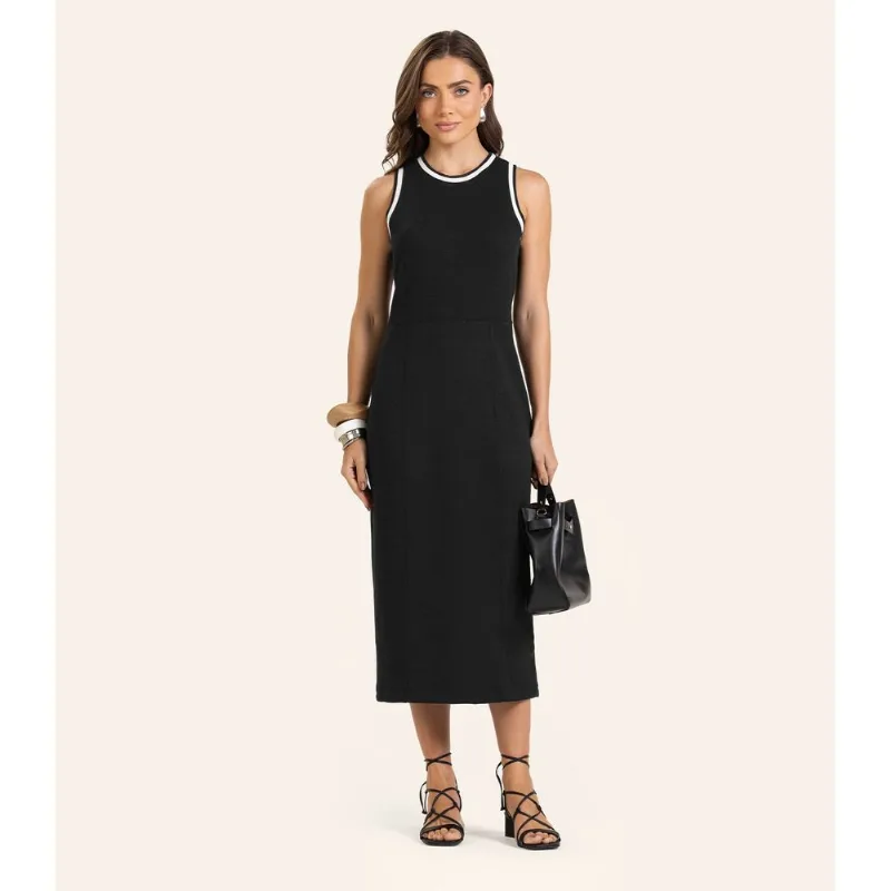 Vestido Midi Piquet Verona Feminino Endless Preto G