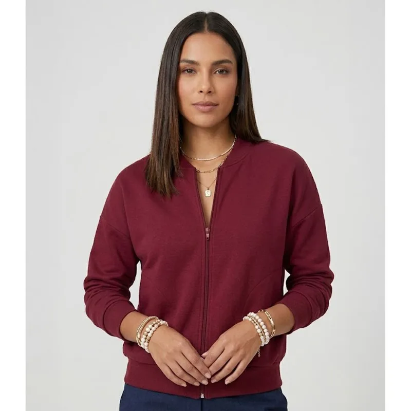 Jaqueta Feminina Básica de Moletom Rovitex Vermelho GG