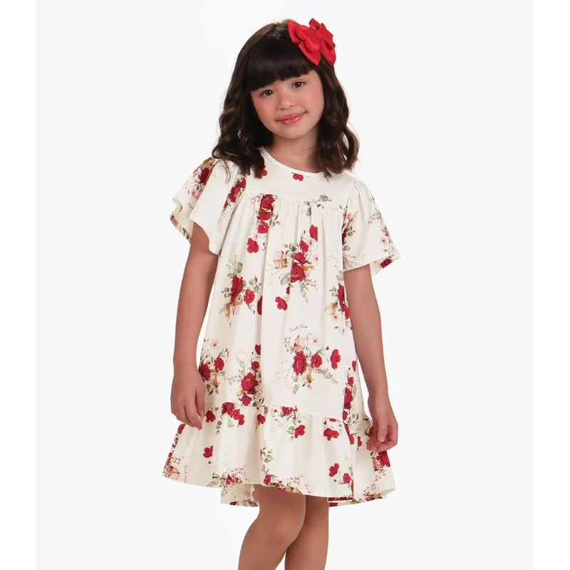 Vestido Infantil Trick Nick Bege 6