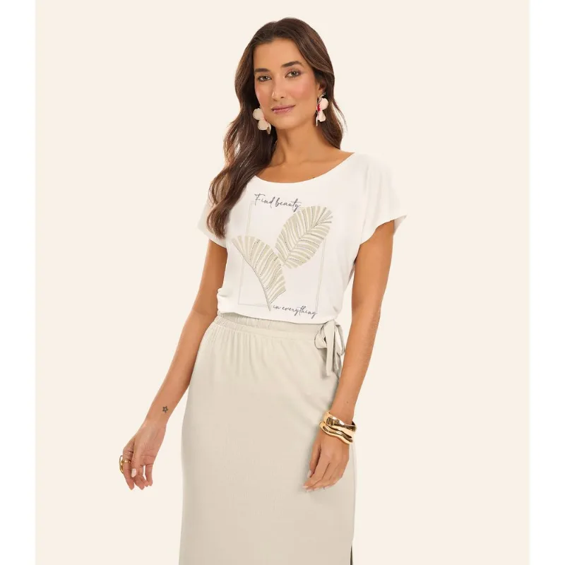 Blusa Feminina Viscotorcion Rovitex Bege M