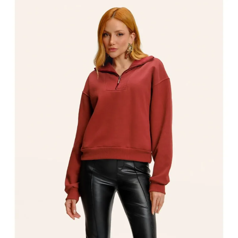 Blusão Feminino Gola Alta Felpado Endless Laranja P