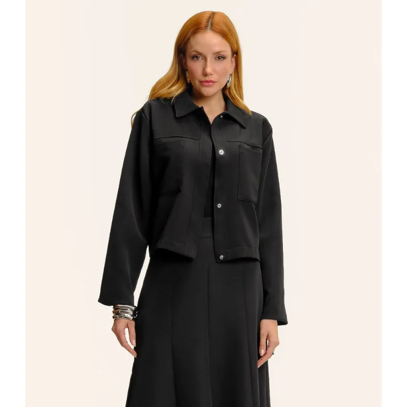 Camisa Jaqueta Feminina Alfaiataria Endless Preto G