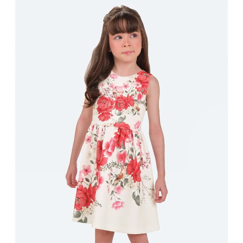 Vestido Menina Trick Nick Bege 8