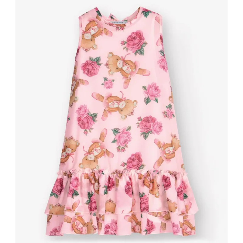 Vestido Meia Malha E Chiffon Trick Nick Rosa 4
