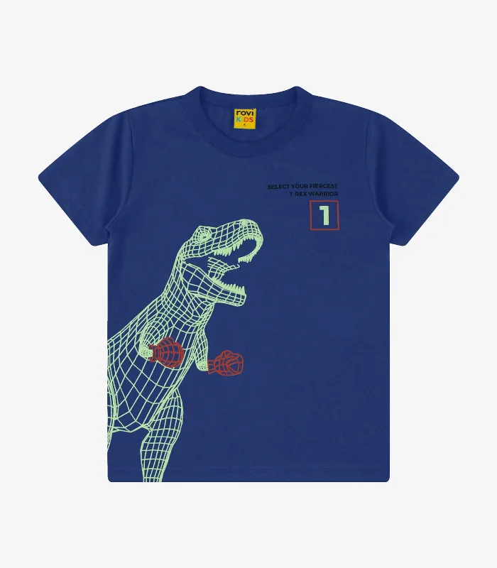 Camiseta Menino Meia Malha Rovi Kids Azul 1