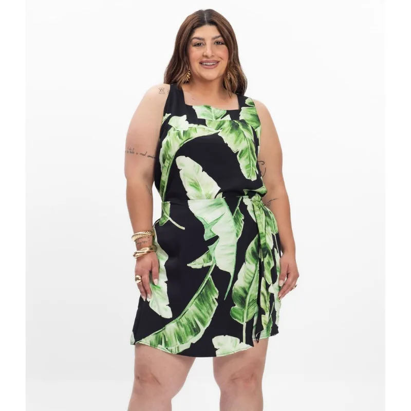 Shorts Saia Feminino Plus Size Secret Glam Preto Plus G1