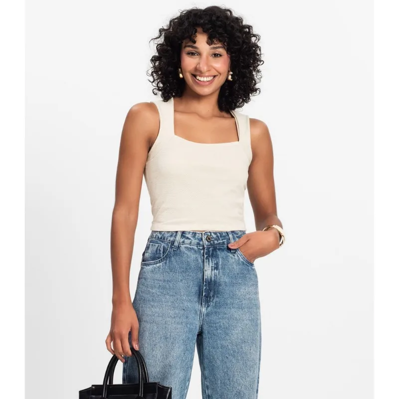 Cropped Feminino Select Bege P