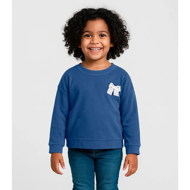 Moletom Infantil Menina Com Laço Infinita Cor Azul 6