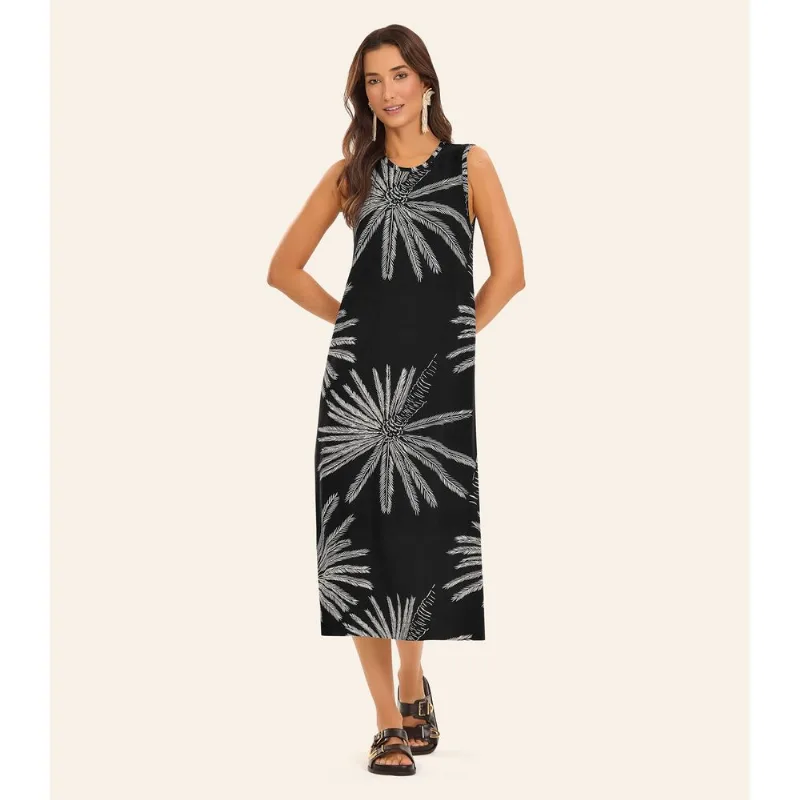 Vestido Midi Feminino Viscotorcion Rovitex Preto P