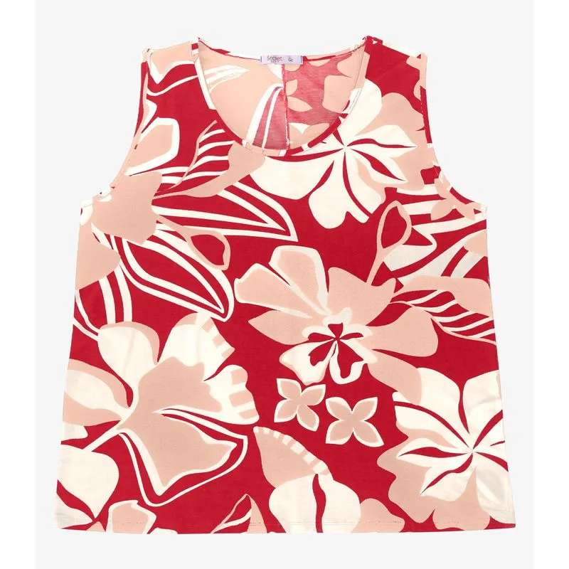 Regata Feminina Secret Glam em Viscotorcion Vermelho Plus G4
