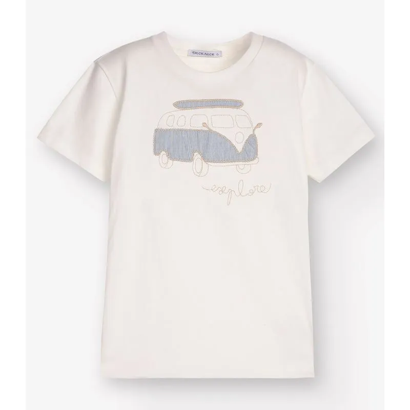 Camiseta Menino em Meia Malha Trick Nick Bege 1