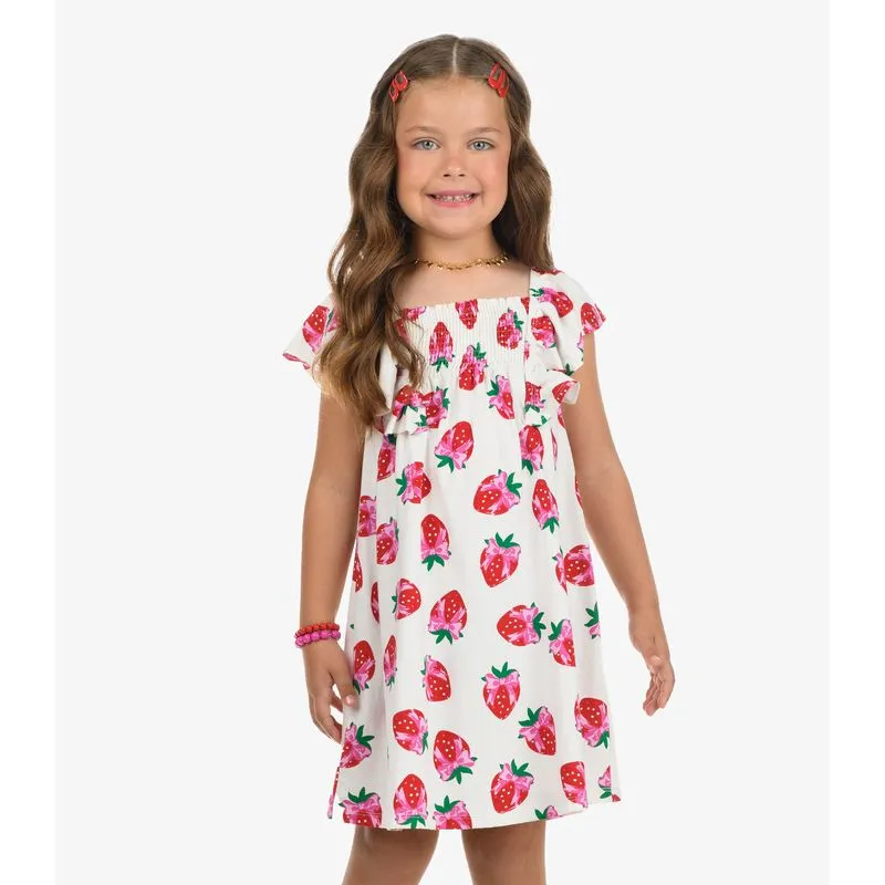 Vestido em Meia Malha Menina Rovi Kids Bege 8