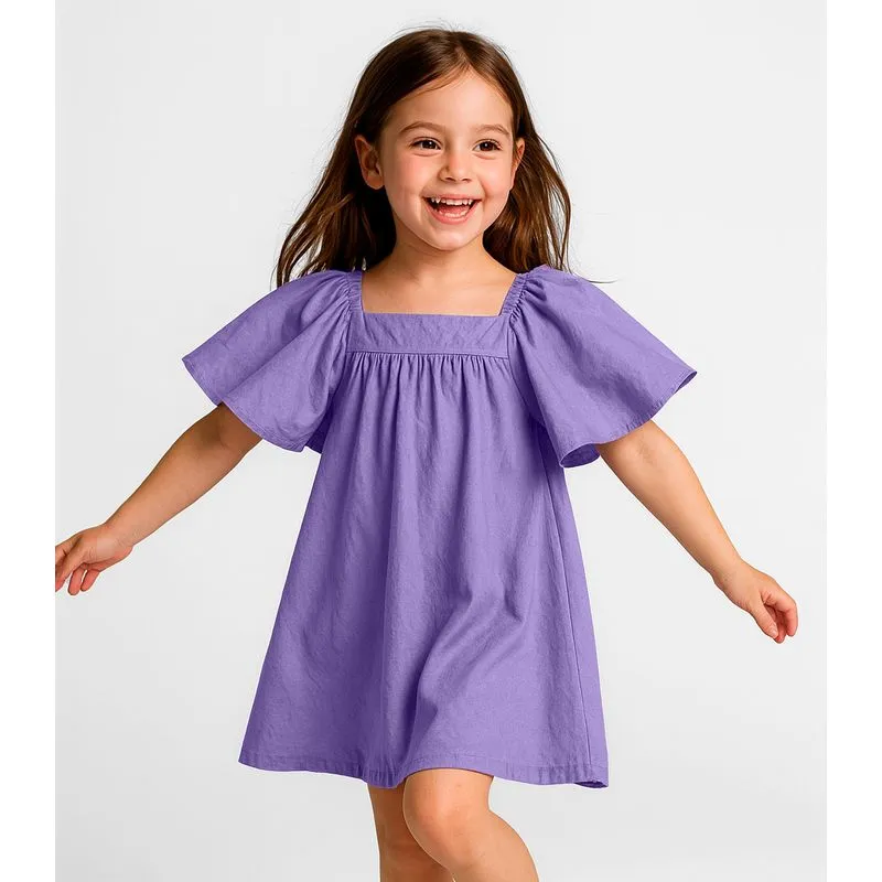 Vestido Infantil em Viscose Infinita Cor Roxo 10